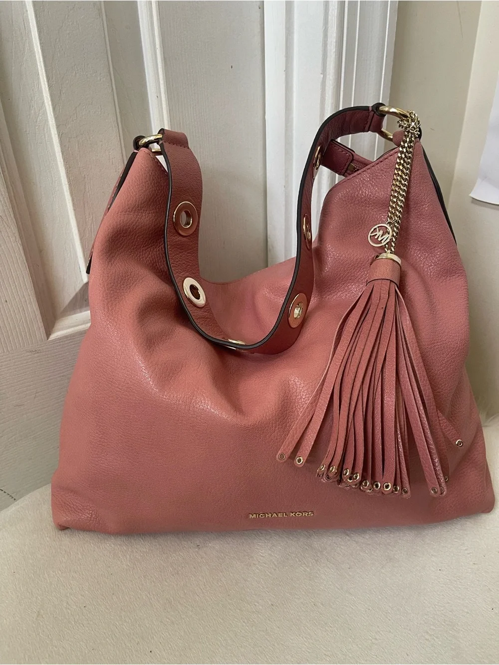 Michael Kors Brooklyn large shoulder bag Dusty Rose